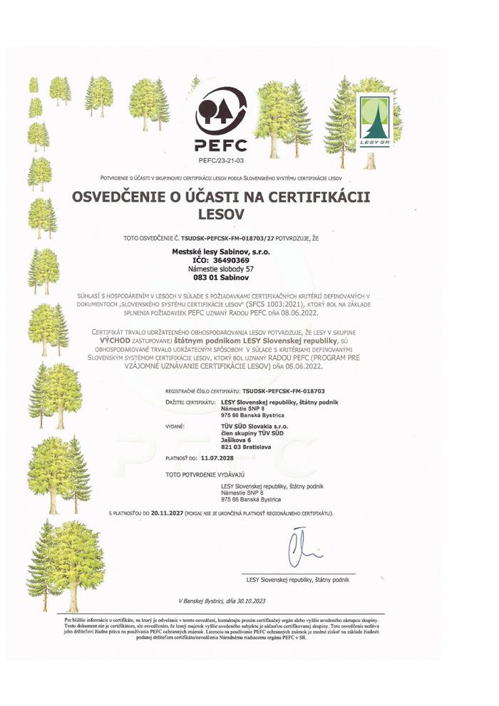 Certifikacia PEFC